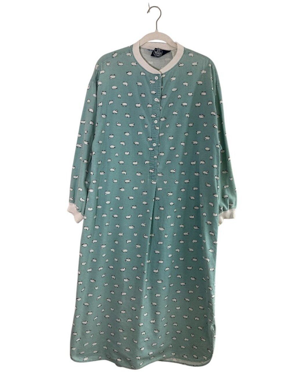 VTG Woolrich Nightgown All Over Sheep Print Cotton Flannel Women's M